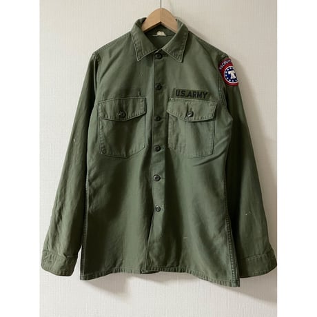 USED 60's OG107 コットンサテン シャツ袖2nd 15 1/2×35