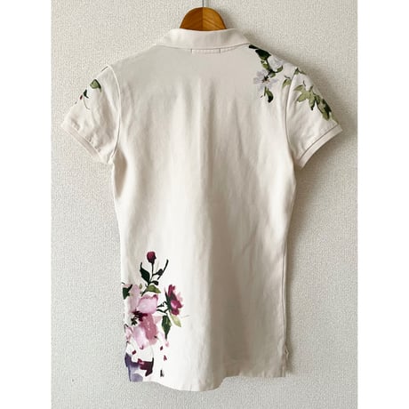 USED RALPH LAUREN 花柄プリント　ポロシャツ　S