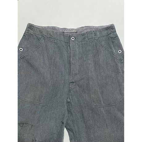 USED スイス軍　デニムワークパンツ　メタルボタン 36/28相当 32
