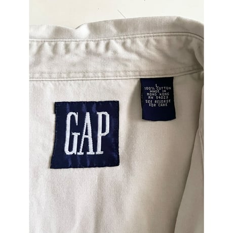 USED 90's OLD  GAP ワークシャツ L アイボリー