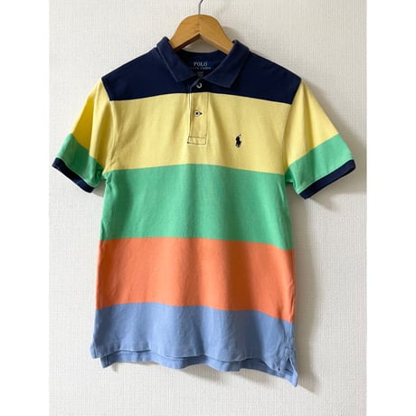 USED POLO ラルフローレン  ボーイズ　ボーダーポロシャツ M