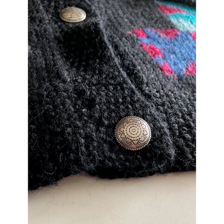 USED 80's LL Bean コンチョボタンカーディガン　レディースM