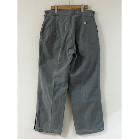 USED スイス軍　デニムワークパンツ　メタルボタン 32/28相当 37