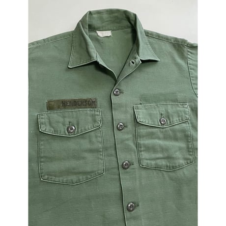 VINTAGE 70's US ARMY OG107 ユーティリティシャツ 4th 16 1/2×34