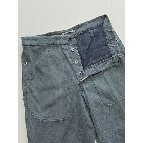 USED スイス軍　デニムワークパンツ メタルボタン　34/28相当 30