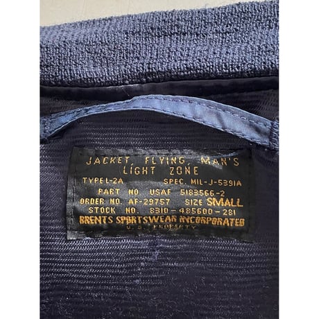 USED  BRENTS SPORTSWEAR  L-2A SMALL 復刻  アメリカ製。