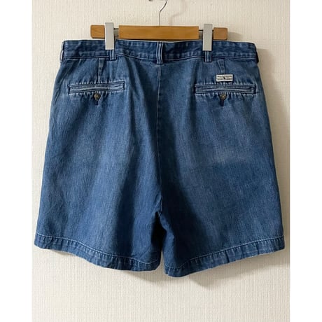 USED POLO ラルフローレン 90's ツータックデニムショートパンツ  ANDREW SHORT 35