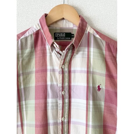 USED POLOラルフローレン 半袖ネルシャツ ボーイズ170