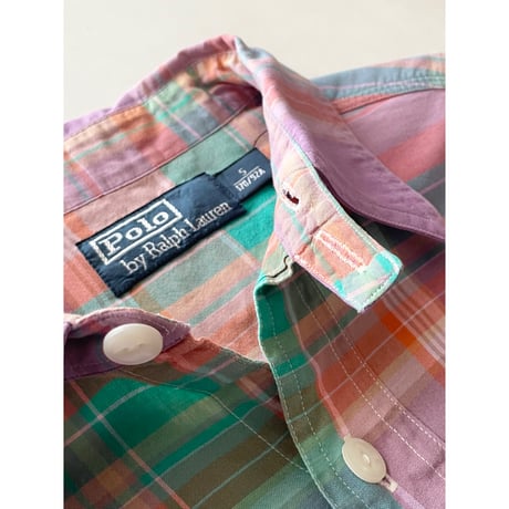 USED Ralph Lauren マドラスチェックワークシャツ S
