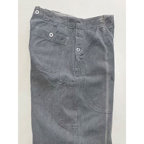 USED スイス軍　デニムワークパンツ メタルボタン 32/28相当 38