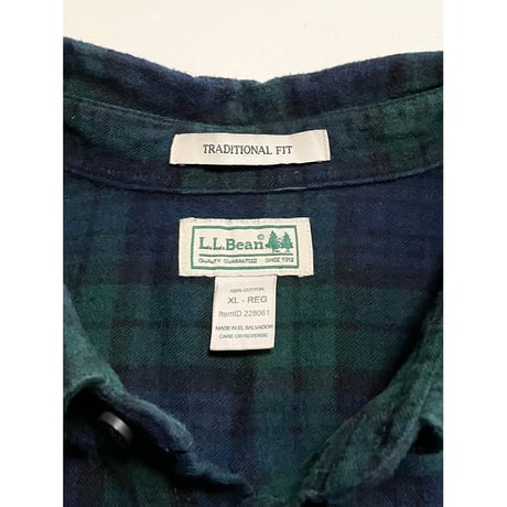 USED LL Bean ボタンダウンネルシャツ XL ブラックウォッチ