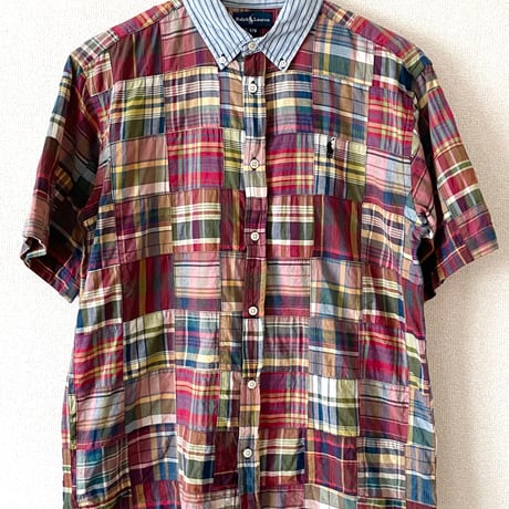 USED POLO ラルフローレン パッチワークシャツ　ボーイズ170