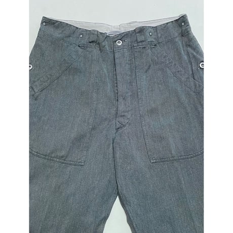 USED スイス軍　デニムワークパンツ メタルボタン　36/28 相当　2
