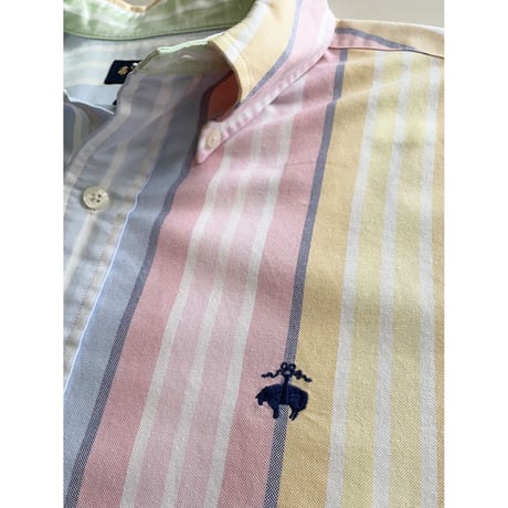 USED Brooks Brothers ブルックスブラザーズ　マルチカラーストライプ　ボタンダウンシャツ L 1