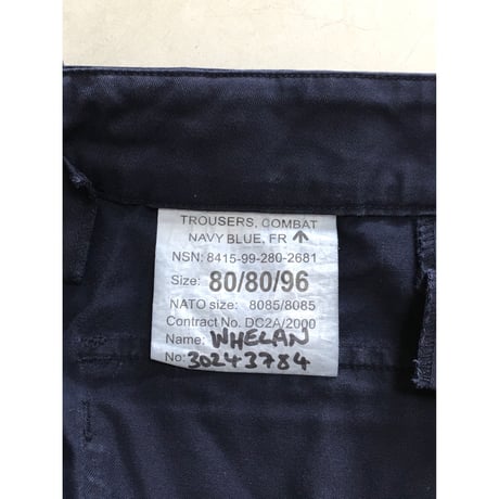 USED ロイヤルネイビーカーゴパンツ 斜めポケット　80/80/96 イギリス軍