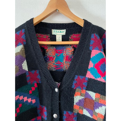 USED 80's LL Bean コンチョボタンカーディガン　レディースM