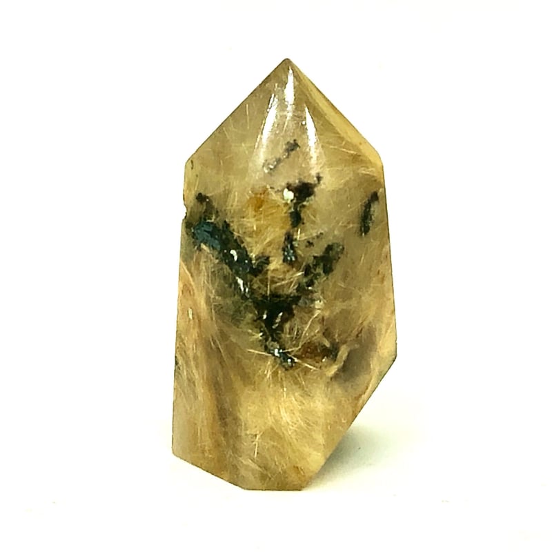 ルチルクォーツ　六角柱　原石 ルチルクォーツ・六角柱カット32.36g【躍動感のあるルチル！】 | へし