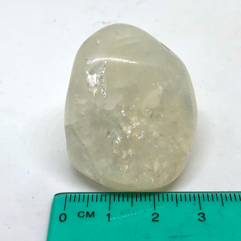 まるでオパール！】虹入りクラックレモンクォーツ・タンブル【③47.91g 