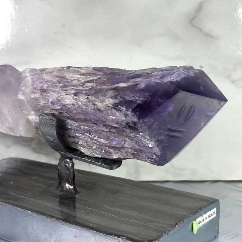 手彫り・研磨】アメジストの模造ナイフ【ファントム刃・濃色紫水晶