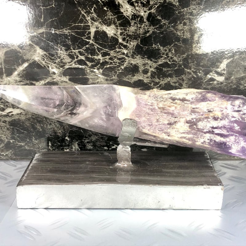 手彫り・研磨】アメジストの模造ナイフ【ファントム刃・濃色紫水晶