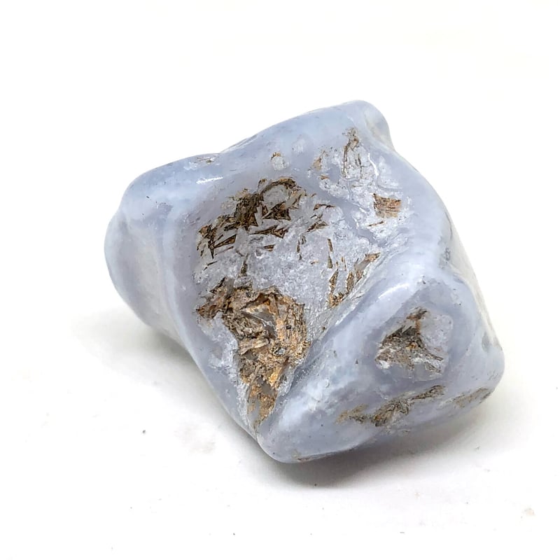 話題の天然スカイブルーメノウ！】ブルーレースアゲート・タンブル