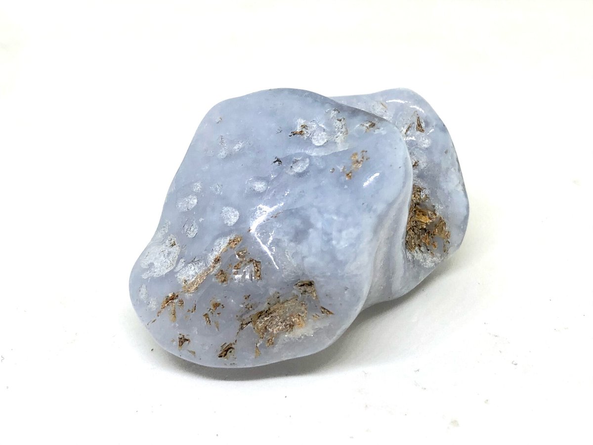 話題の天然スカイブルーメノウ！】ブルーレースアゲート・タンブル