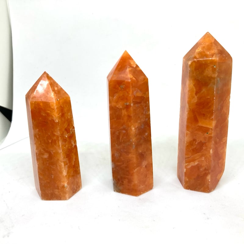 ★数量限定★高品質♢お買い得【サンストーン『勝利の石』タンブル連】❤️ まるでにんじん】タンザニア産サンストーン・六角柱研磨【①65.40g