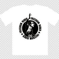 FREEDOM RIDER Tシャツ (白ボディ × ブラックインク)