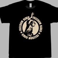 FREEDOM RIDER Tシャツ　(黒ボディ × フレッシュグレー)