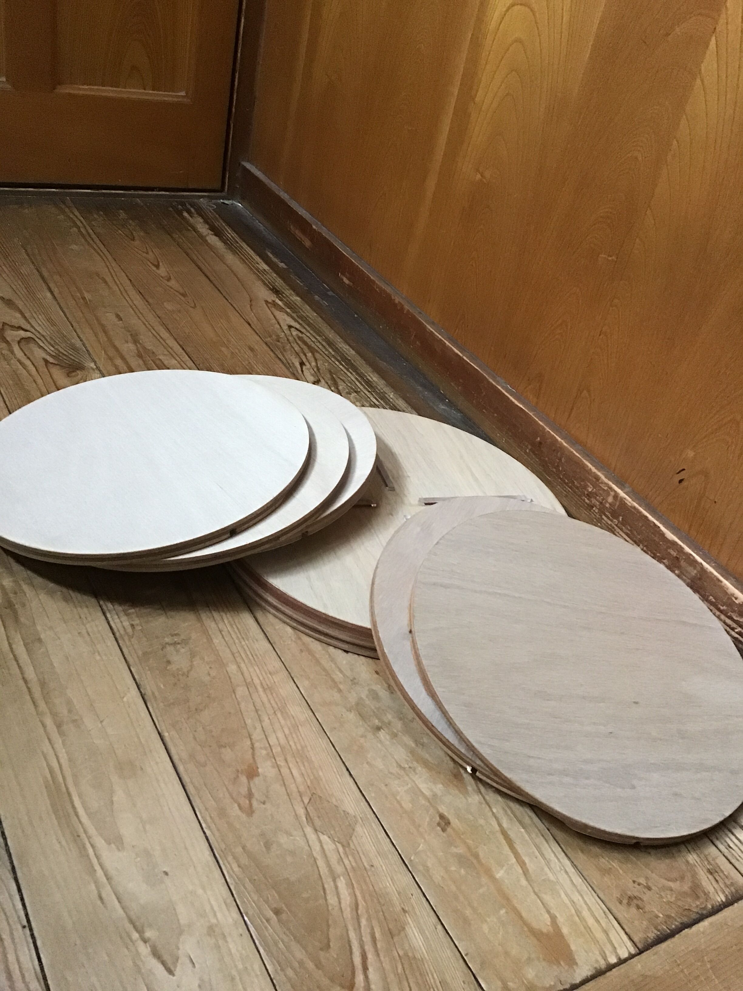 陶芸ろくろ用木製亀板ベース1枚、上5枚セット original