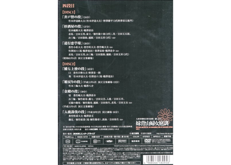 未開封CD二枚組 「文楽の世界 姉背山婦女庭訓 山の段」豊竹山城少掾と