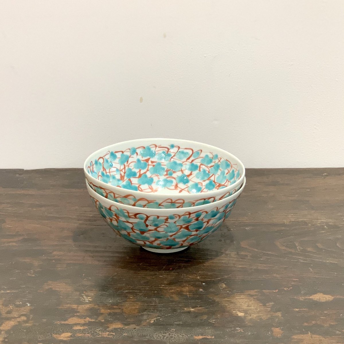 時代　赤絵花口小鉢4点　春逸作　送料込み250617 haniwa-bonsai_re051-23300-01