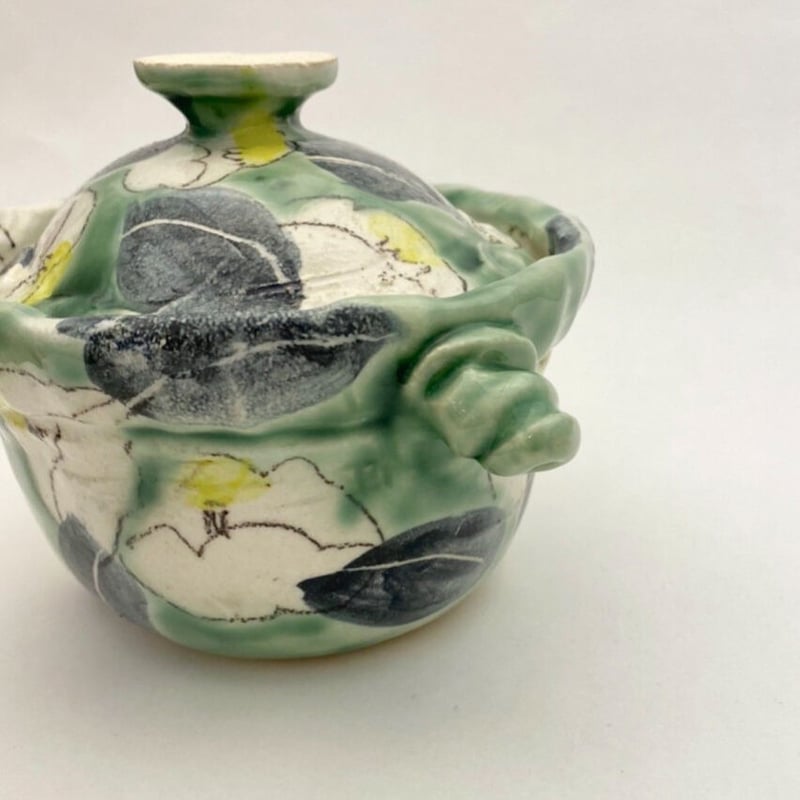 伊集院真理子 1合鍋 織部椿 [ijex_B13_1] | 菜の花暮らしの道具店 onlin