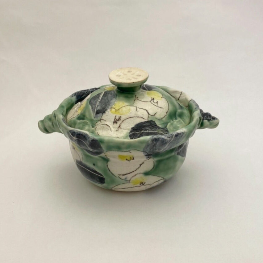 伊集院真理子 1合鍋 織部椿 [ijex_B13_1] | 菜の花暮らしの道具店 onlin