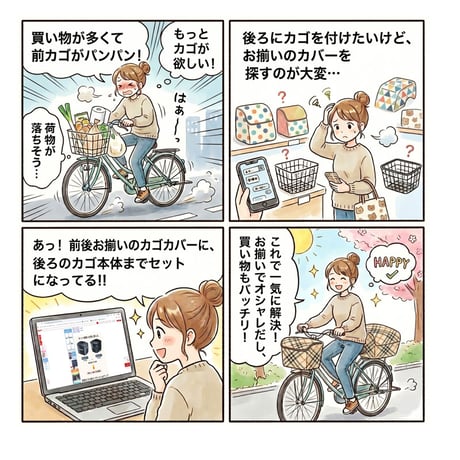 自転車 後ろカゴ 後かごカバー 前カゴカバー 3点セット 自転車 かご カバー おしゃれ 撥水 通勤 通学 買い物 反射帯 安全 センタン RB-90P 川住製作所 KEIA KW260 KW250