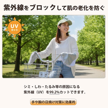 自転車 ハンドルカバー 夏用 涼しい 紫外線 UV 日焼け メッシュ 涼しい 風通り 撥水 簡単装着 おしゃれ レディース 黒 銀 川住製作所 KEIA KW467