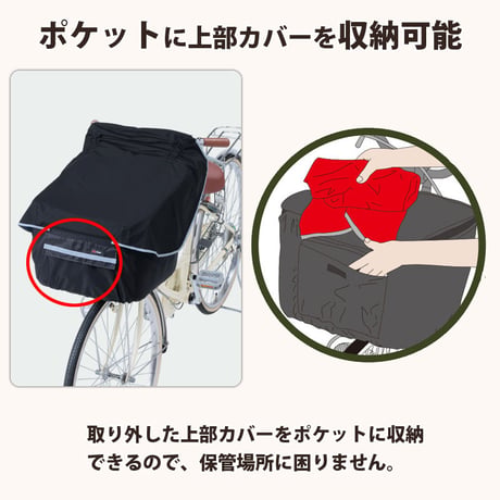 自転車 かご カバー 前カゴ サイクルエプロン 膝が濡れない 防水 撥水 雨溜り防止 反射帯 ポケット付き おしゃれ かわいい ギュットアニーズ  OGK 川住製作所 KEIA KW320