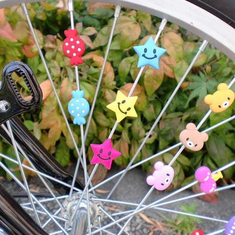 自転車 スポーク アクセサリー スポデコ デコレーション かわいい おしゃれ 電動アシスト 子ども 車輪 デコレーション プレゼント プランツ スカル ハート 川住製作所 Keia＋ SD-101