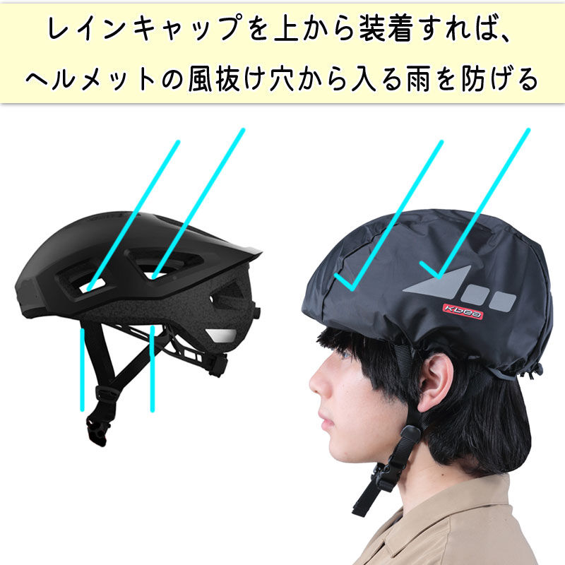 ヘルメット レインキャップ インナー カバー 防水 雨除け 自転車 