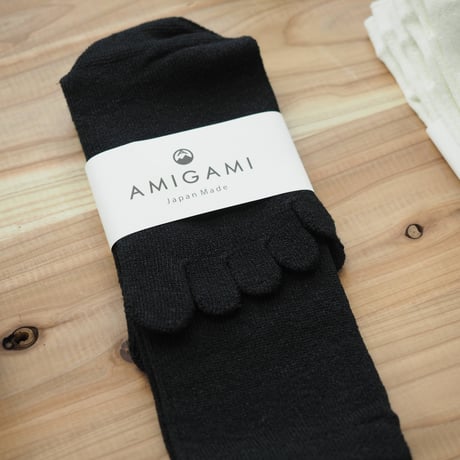 AMIGAMI ユニセックス ５本指クルーソックス［美濃和紙］