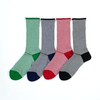 AMIGAMI ローゲージヘイマンボーダーソックス［美濃和紙］(22.5 - 25.0cm/25.0 - 27.5cm)