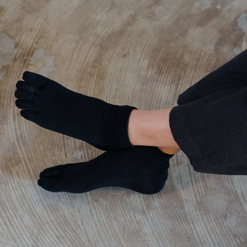 AMIGAMI ユニセックス 5本指ショートソックス［美濃和紙