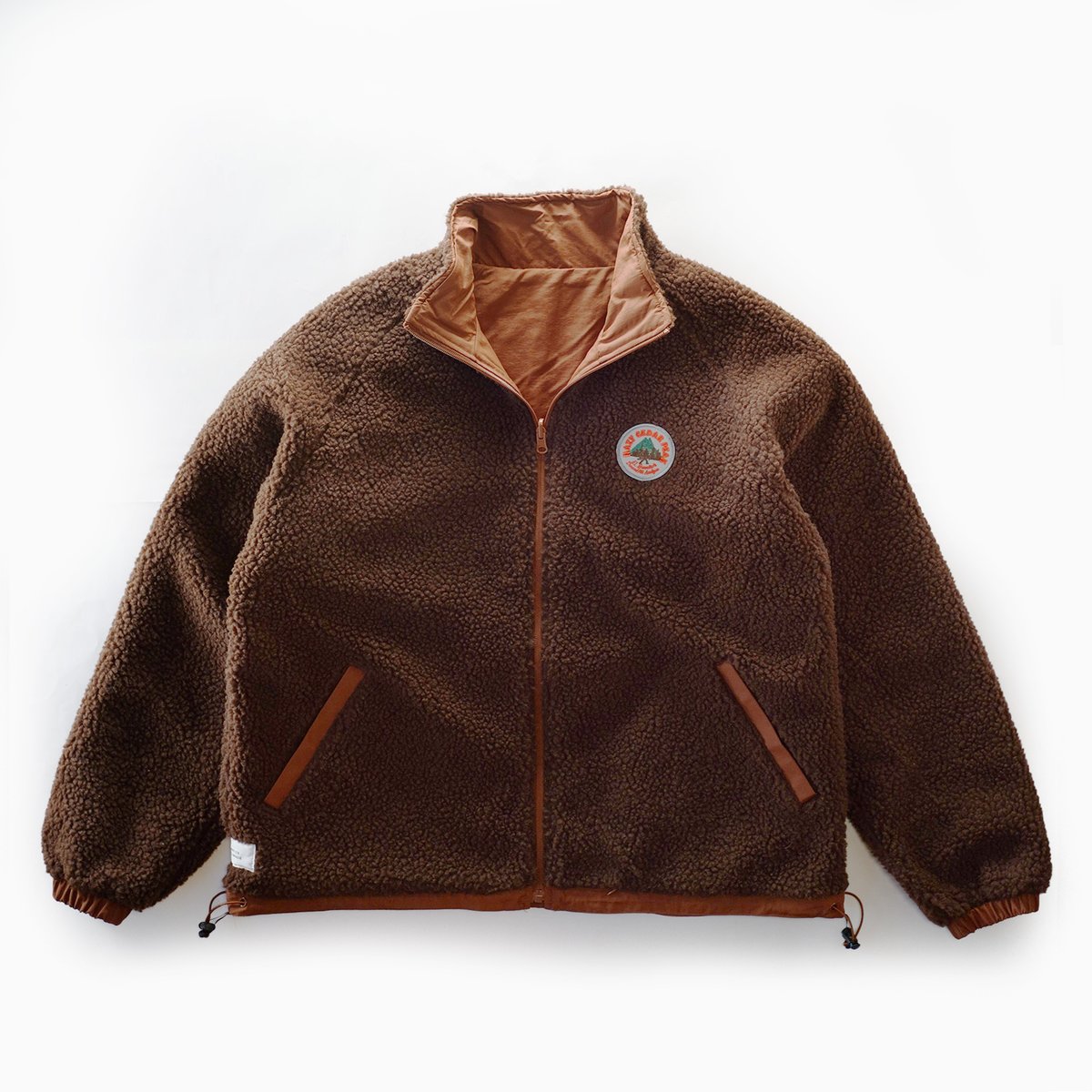 EB Reversible Boa Jacket2 Color : Brown | Taqu...