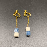 Diffuser Jewelryピアス/0036/cube/blue&white