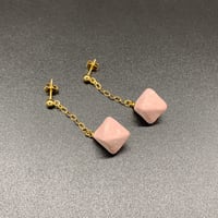 Diffuser Jewelryピアス/0043/cube/coral pink&white