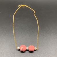 Diffuser Jewelryペンダント/0044/coral pink&white