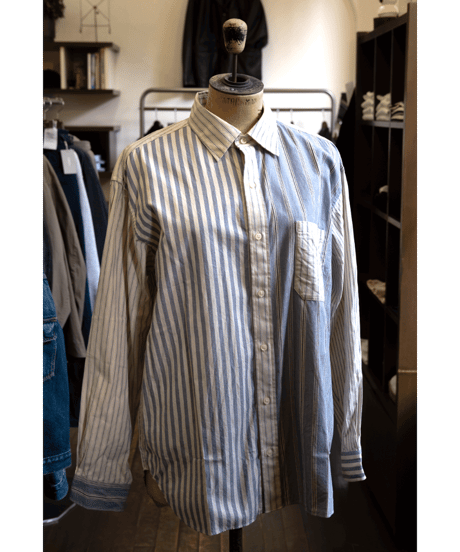 ts(s)　Organic Cotton Seersucker Stripe Crazy Comb Shirt