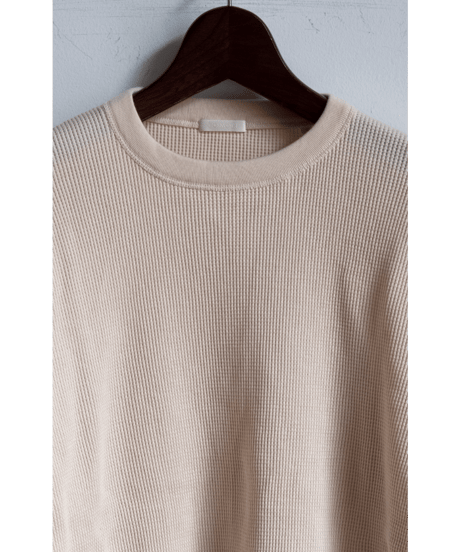 COMOLI　コットンカシミヤ ワッフル長袖クルー