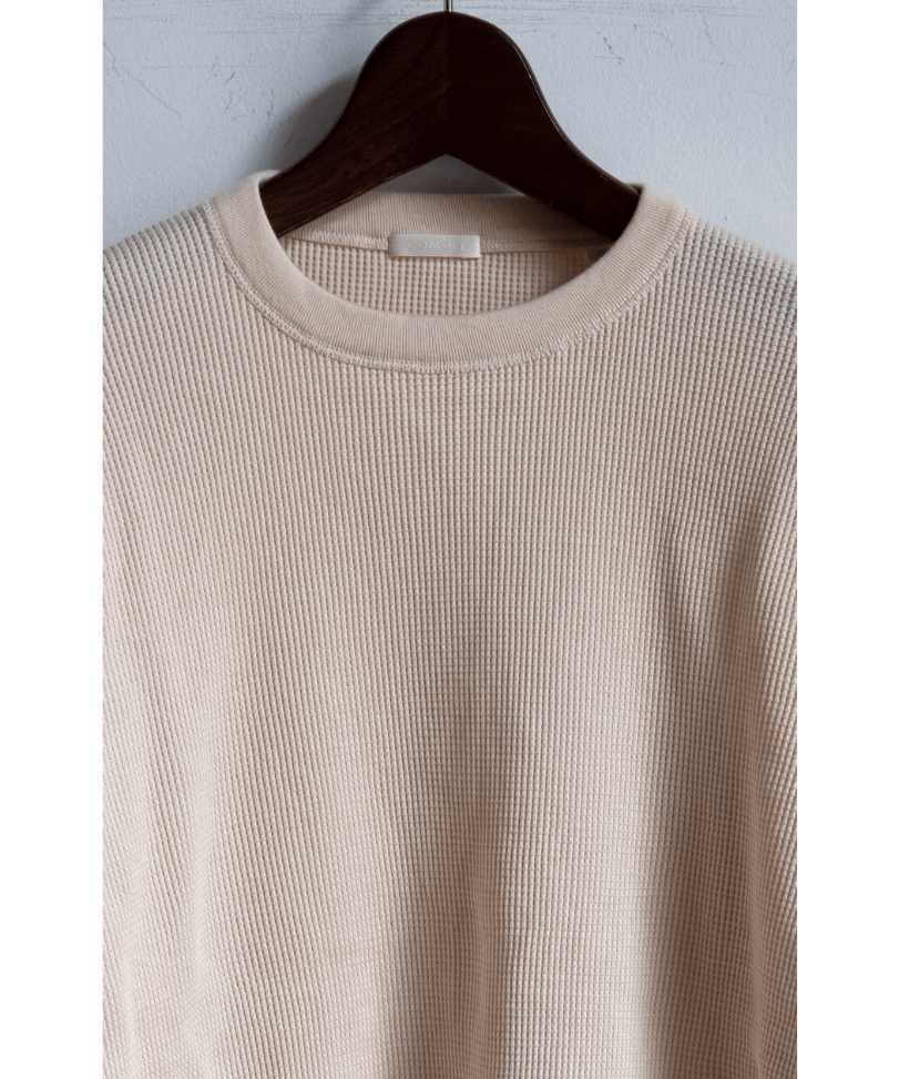 COMOLI コットンカシミヤ ワッフル長袖クルー | 山口ストアー