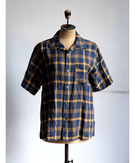 SEUVAS　Linen Open Collar Shirt